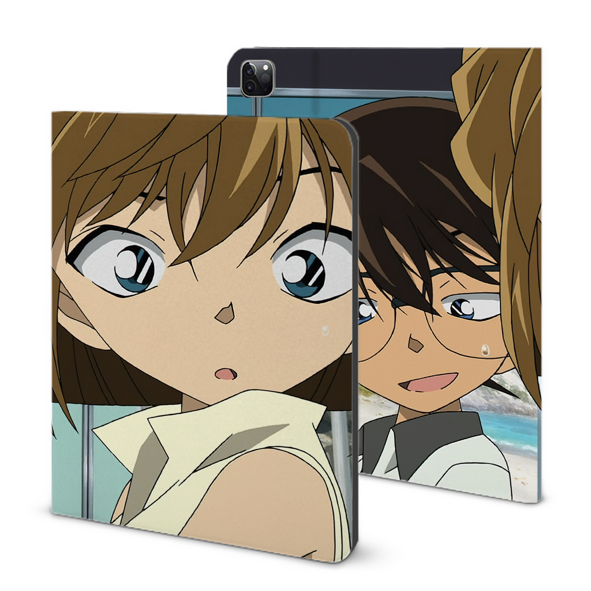 （画像用） 名探偵コナン Detective Conan IPad ケース ブック型 PUレザー TPU 耐衝撃 軽量 薄型 ペン収納なし 全面保護 IPad 各モデル対応